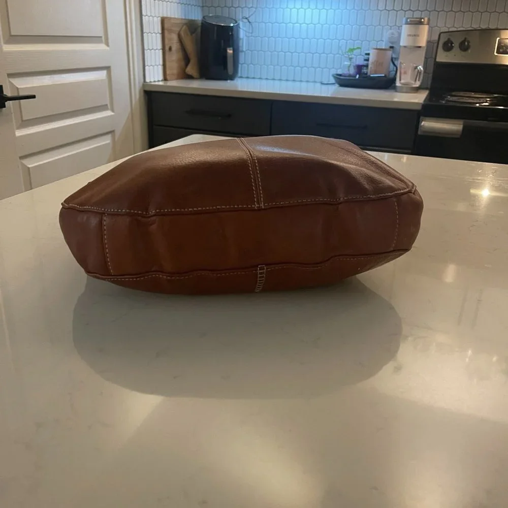 MARGO Cognac / Caramel / Camel Genuine Leather Hobo Bag Purse - Picture 12 of 16